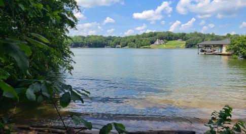 Waterfront has beach and deep water