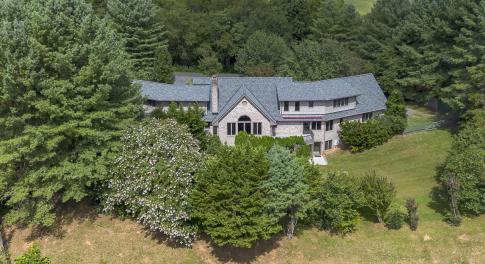 Aerial view of rear elevation