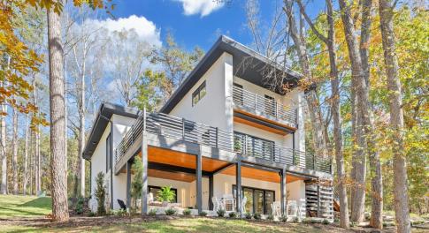 THIS PROPERTY IS ON COUNTY SEWER AT THE LAKE!  This contemporary new construction lake front home is located at one of the most convenient locations on the lake! Only minutes to Bridgewater offering marina, shopping, dining, live music, coffee shop, ice cream, mini golf, and more!